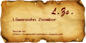 Löwensohn Zsombor névjegykártya